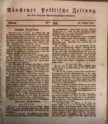 Münchener politische Zeitung (Süddeutsche Presse) Mittwoch 24. August 1825