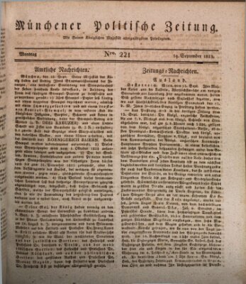 Münchener politische Zeitung (Süddeutsche Presse) Montag 19. September 1825