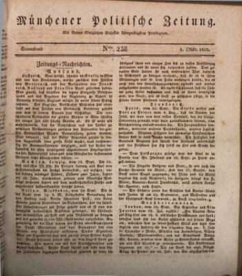 Münchener politische Zeitung (Süddeutsche Presse) Samstag 8. Oktober 1825