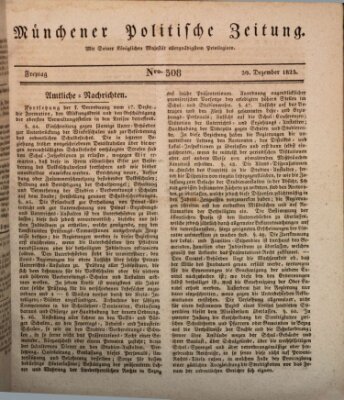 Münchener politische Zeitung (Süddeutsche Presse) Freitag 30. Dezember 1825