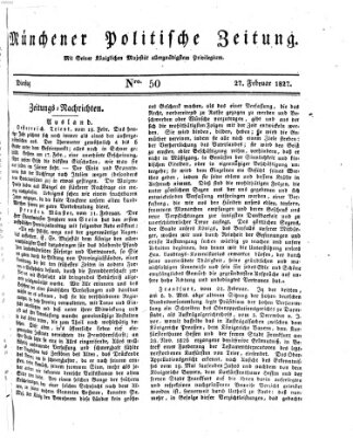 Münchener politische Zeitung (Süddeutsche Presse) Dienstag 27. Februar 1827