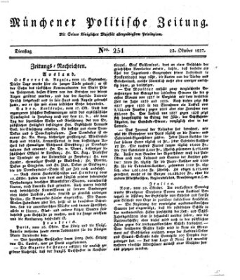 Münchener politische Zeitung (Süddeutsche Presse) Dienstag 23. Oktober 1827