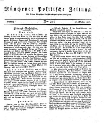 Münchener politische Zeitung (Süddeutsche Presse) Dienstag 30. Oktober 1827