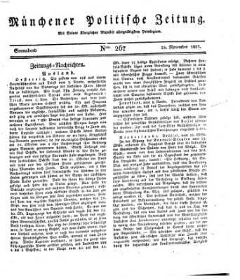 Münchener politische Zeitung (Süddeutsche Presse) Samstag 10. November 1827