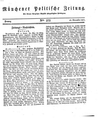 Münchener politische Zeitung (Süddeutsche Presse) Freitag 16. November 1827