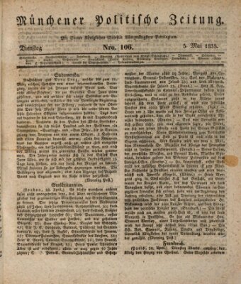 Münchener politische Zeitung (Süddeutsche Presse) Dienstag 5. Mai 1835