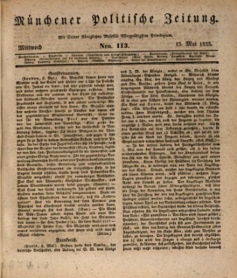 Münchener politische Zeitung (Süddeutsche Presse) Mittwoch 13. Mai 1835