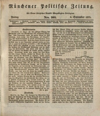 Münchener politische Zeitung (Süddeutsche Presse) Freitag 4. September 1835