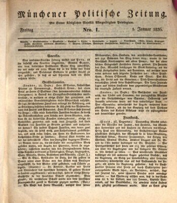 Münchener politische Zeitung (Süddeutsche Presse) Freitag 1. Januar 1836