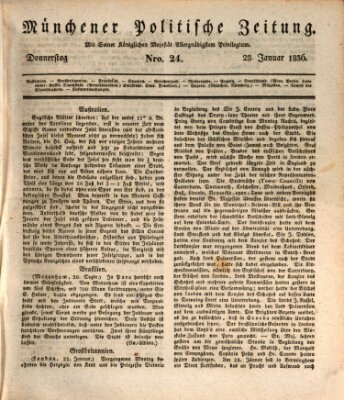 Münchener politische Zeitung (Süddeutsche Presse) Donnerstag 28. Januar 1836