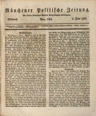 Münchener politische Zeitung (Süddeutsche Presse) Mittwoch 8. Juni 1836