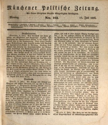 Münchener politische Zeitung (Süddeutsche Presse) Montag 11. Juli 1836