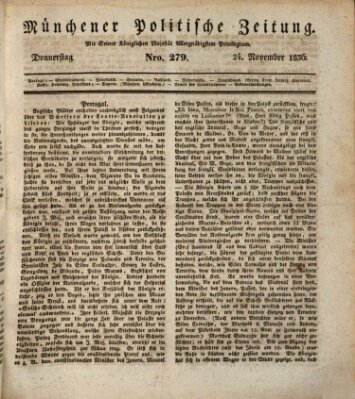 Münchener politische Zeitung (Süddeutsche Presse) Donnerstag 24. November 1836