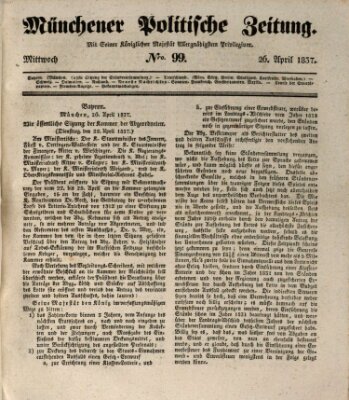 Münchener politische Zeitung (Süddeutsche Presse) Mittwoch 26. April 1837