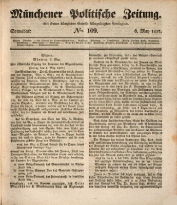 Münchener politische Zeitung (Süddeutsche Presse) Samstag 6. Mai 1837
