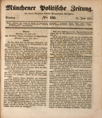Münchener politische Zeitung (Süddeutsche Presse) Sonntag 25. Juni 1837