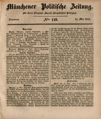 Münchener politische Zeitung (Süddeutsche Presse) Samstag 19. Mai 1838