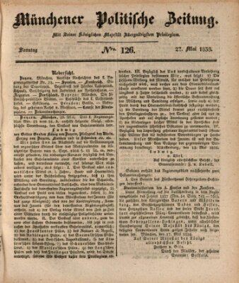 Münchener politische Zeitung (Süddeutsche Presse) Sonntag 27. Mai 1838