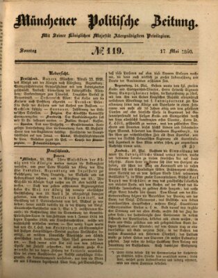 Münchener politische Zeitung (Süddeutsche Presse) Sonntag 17. Mai 1840