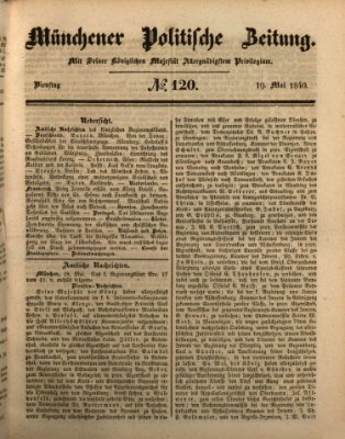 Münchener politische Zeitung (Süddeutsche Presse) Dienstag 19. Mai 1840