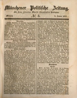 Münchener politische Zeitung (Süddeutsche Presse) Mittwoch 6. Januar 1841