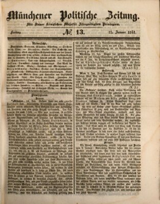 Münchener politische Zeitung (Süddeutsche Presse) Freitag 15. Januar 1841