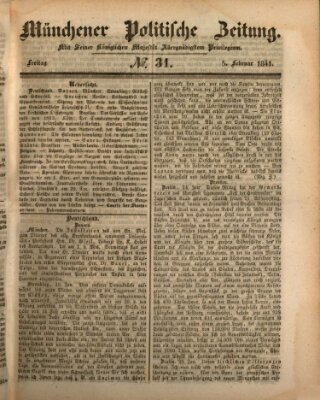 Münchener politische Zeitung (Süddeutsche Presse) Freitag 5. Februar 1841