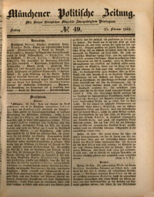 Münchener politische Zeitung (Süddeutsche Presse) Freitag 26. Februar 1841