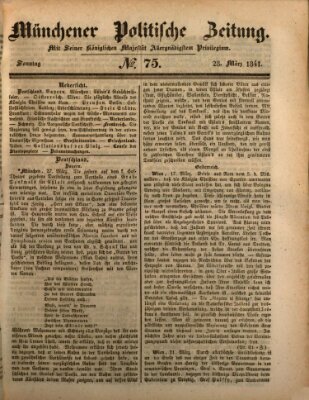 Münchener politische Zeitung (Süddeutsche Presse) Sonntag 28. März 1841