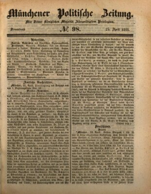Münchener politische Zeitung (Süddeutsche Presse) Samstag 24. April 1841