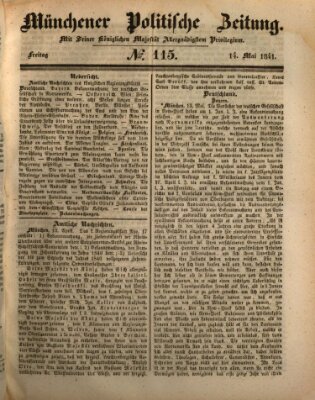 Münchener politische Zeitung (Süddeutsche Presse) Freitag 14. Mai 1841
