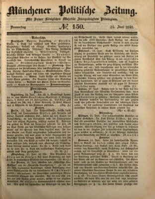 Münchener politische Zeitung (Süddeutsche Presse) Donnerstag 24. Juni 1841