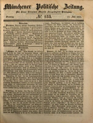 Münchener politische Zeitung (Süddeutsche Presse) Sonntag 27. Juni 1841