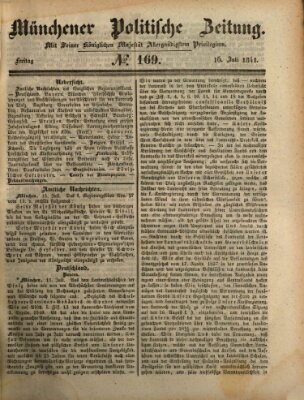 Münchener politische Zeitung (Süddeutsche Presse) Freitag 16. Juli 1841