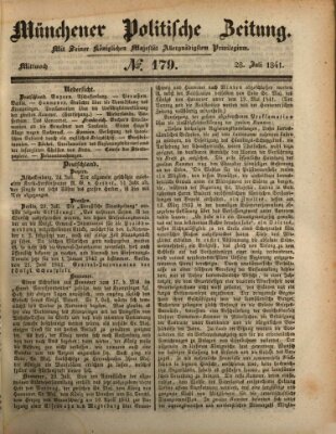 Münchener politische Zeitung (Süddeutsche Presse) Mittwoch 28. Juli 1841
