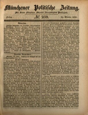 Münchener politische Zeitung (Süddeutsche Presse) Freitag 29. Oktober 1841