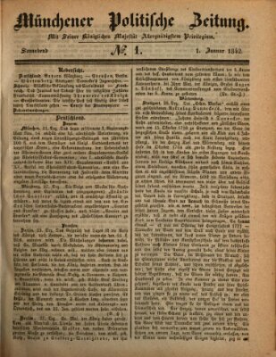 Münchener politische Zeitung (Süddeutsche Presse) Samstag 1. Januar 1842