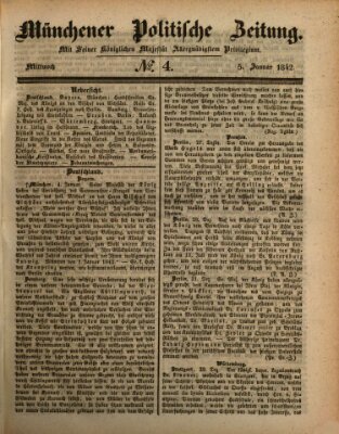 Münchener politische Zeitung (Süddeutsche Presse) Mittwoch 5. Januar 1842