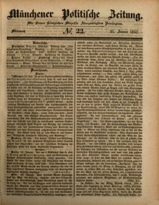 Münchener politische Zeitung (Süddeutsche Presse) Mittwoch 26. Januar 1842