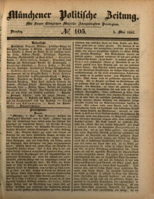 Münchener politische Zeitung (Süddeutsche Presse) Dienstag 3. Mai 1842