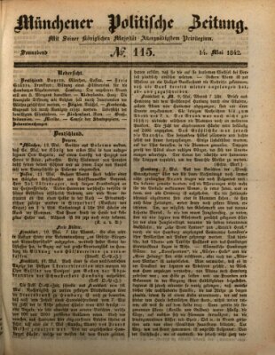 Münchener politische Zeitung (Süddeutsche Presse) Samstag 14. Mai 1842