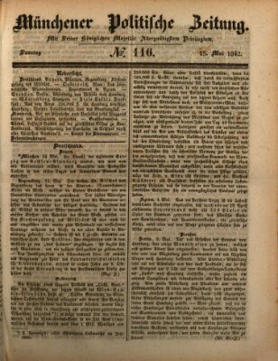 Münchener politische Zeitung (Süddeutsche Presse) Sonntag 15. Mai 1842