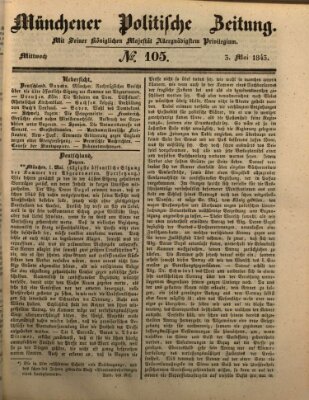 Münchener politische Zeitung (Süddeutsche Presse) Mittwoch 3. Mai 1843