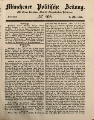 Münchener politische Zeitung (Süddeutsche Presse) Samstag 6. Mai 1843