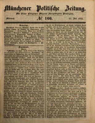 Münchener politische Zeitung (Süddeutsche Presse) Mittwoch 12. Juli 1843