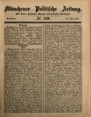Münchener politische Zeitung (Süddeutsche Presse) Samstag 15. Juli 1843