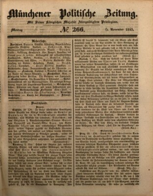 Münchener politische Zeitung (Süddeutsche Presse) Montag 6. November 1843