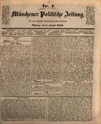Münchener politische Zeitung (Süddeutsche Presse) Montag 1. Januar 1844