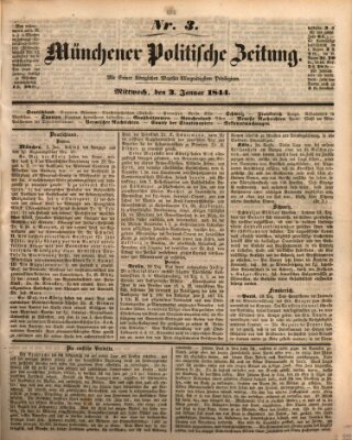 Münchener politische Zeitung (Süddeutsche Presse) Mittwoch 3. Januar 1844