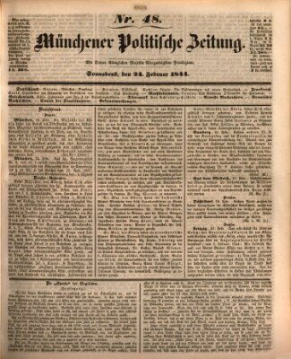 Münchener politische Zeitung (Süddeutsche Presse) Samstag 24. Februar 1844